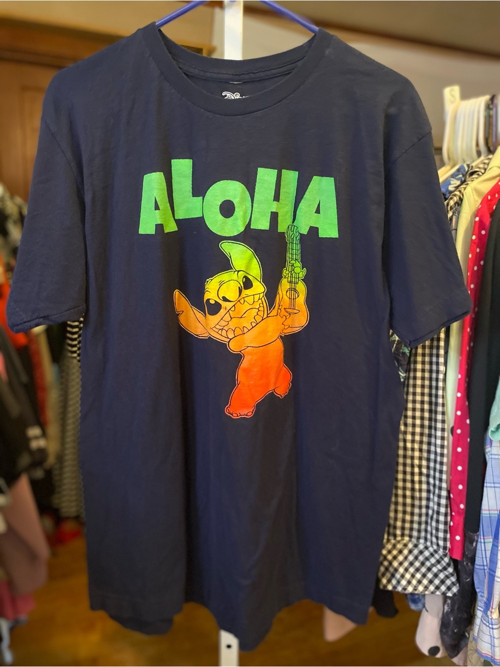 Disney Stitch Aloha Tee with Ukulele